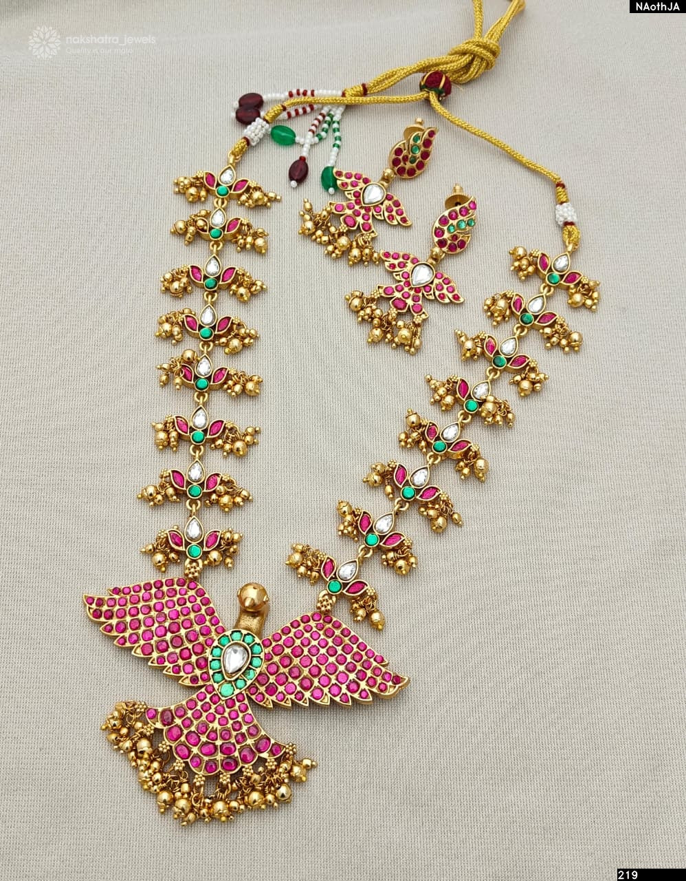 Nakshi Work with Kundan Stones Necklace
