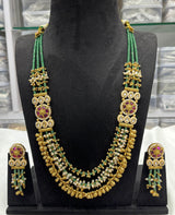 Semi Precious Beads Haram with Kundan Stones - Nakshatra Jewels