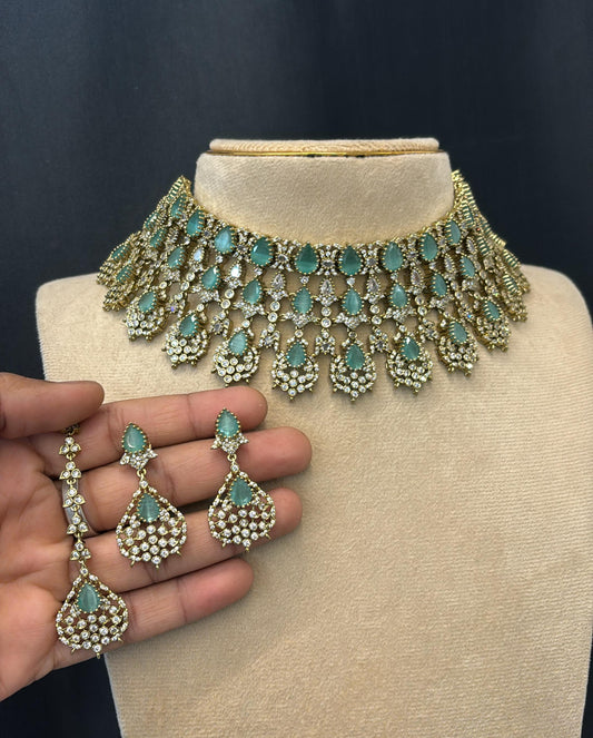 Victorian Polish AD Stones Bridal Choker