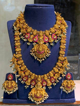Nakshi work with Jadau Kundan Stones Bridal Set - Nakshatra Jewels