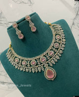 American Diamond Stones Bridal Necklace - Nakshatra Jewels