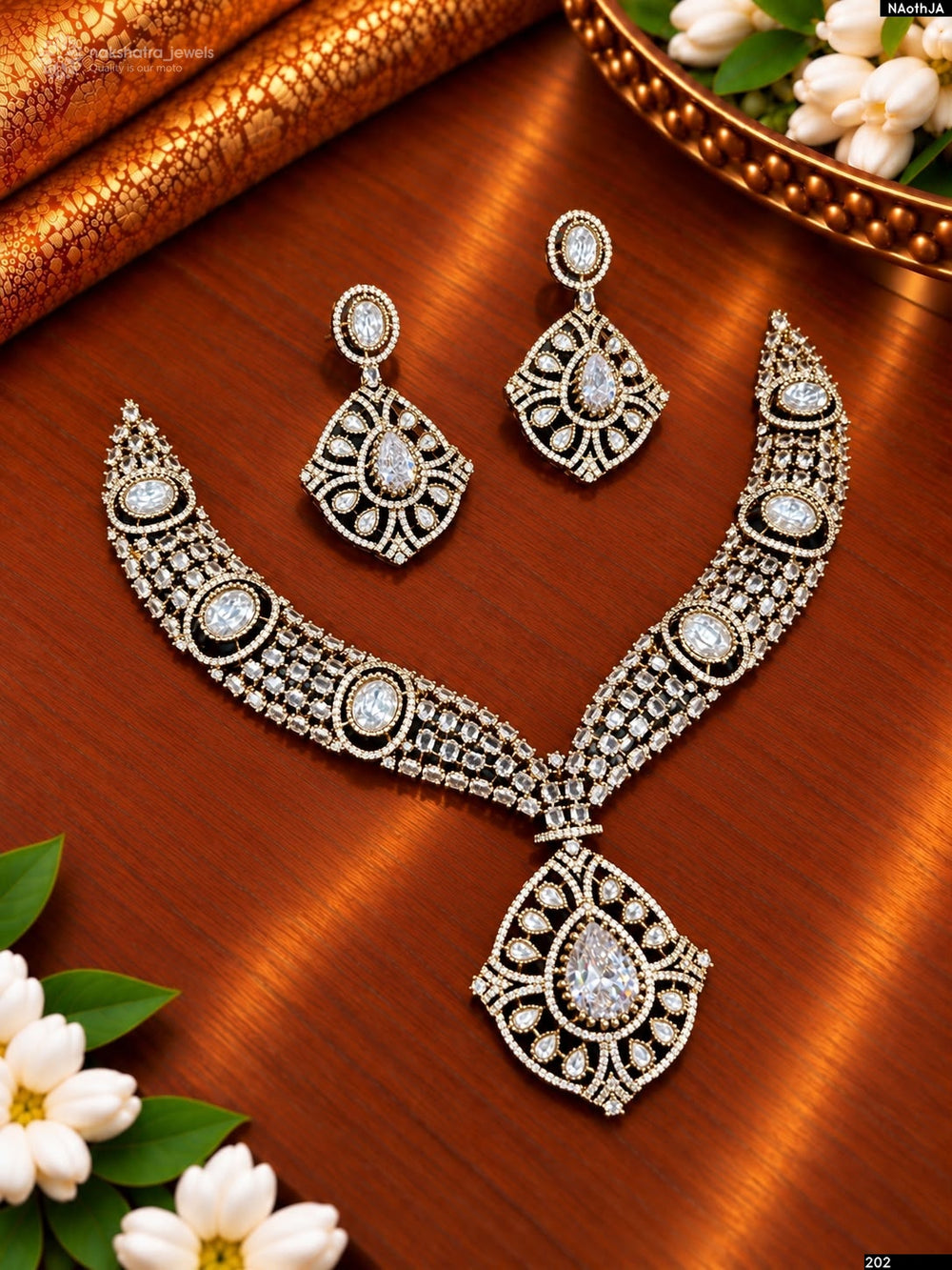 Victorian Polish with AD Stones Bridal Necklace