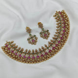 Premium Matt with Kempu Stones Choker - Nakshatra Jewels