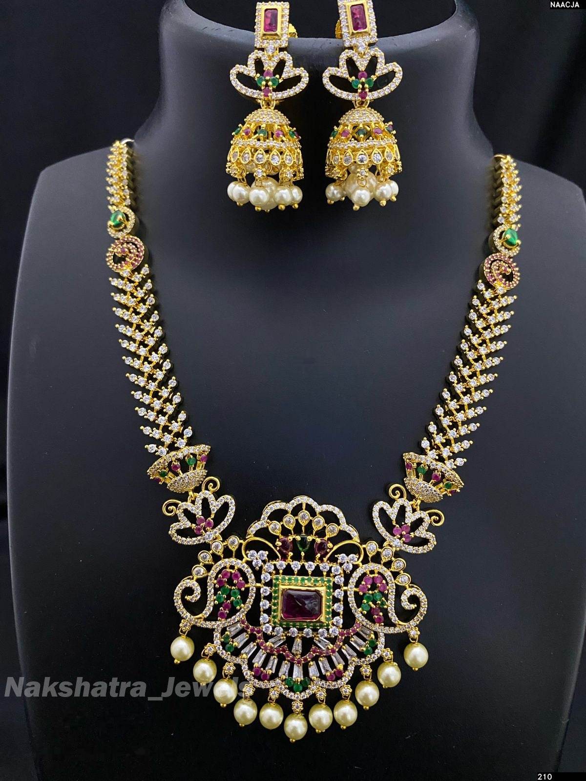 AD Stones Necklace (Gold Polish)