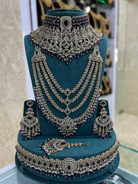 Victorian Polish with AD stones Bridal Set