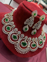American Diamond Stone Bridal Neck set - Nakshatra Jewels