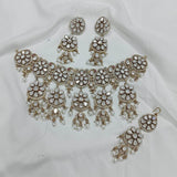 Moissanite Stones Bridal Neck set with Tikka - Nakshatra Jewels