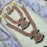 Nagasi Work with Kempu Stones Bridal Combo Set - Nakshatra Jewels