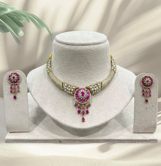 Victorian Polish AD Stones Necklace