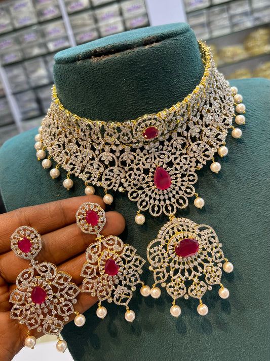 American Diamond Stones Bridal Choker
