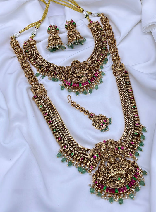 Nakshi Work with Kundan Stones Bridal Combo Set
