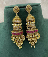 Victorian Polish AD Stones Earrings - Nakshatra Jewels