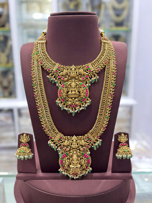 Nakshi Work with Kundan Stones Bridal Combo Set