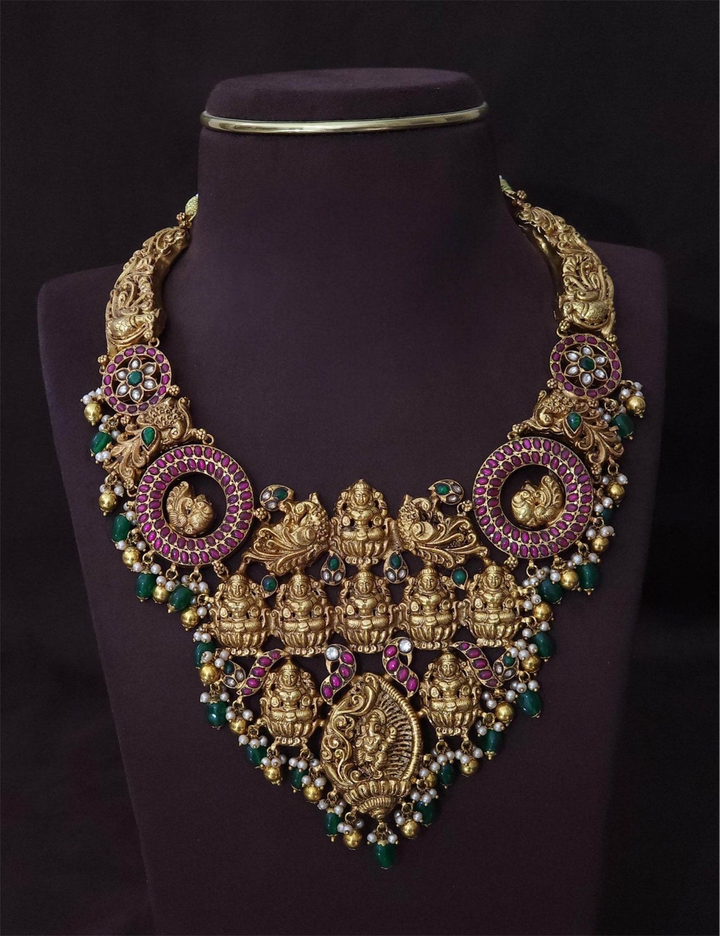 Nakshi Work with Jaadu Kundan Stones Bridal Haram