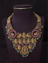 Nakshi Work with Jaadu Kundan Stones Bridal Haram - Nakshatra Jewels