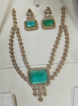 Victorian Polish with AD Stones Bridal Necklace - Nakshatra Jewels