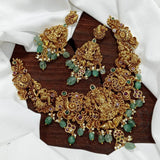 Nakshi work with AD Stones Bridal Necklace - Nakshatra Jewels