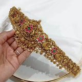 Nakshi Work with Jadau Kundan Stones Bridal Hip Belt (Gold Replica) - Nakshatra Jewels