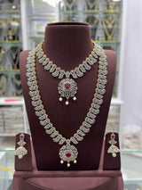 American Diamond Stones Bridal Combo Set - Nakshatra Jewels