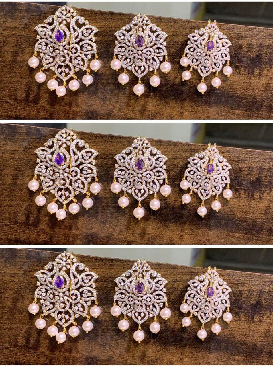 Hair Accessories (AD Stones)- 9 pieces