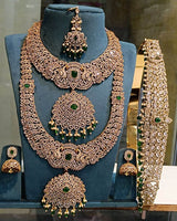 Victorian Polish AD Stones Bridal Set (Detachable Pendent) - Nakshatra Jewels