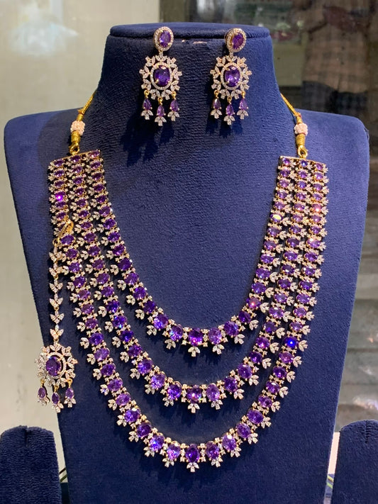 American Diamond Stones Bridal Layer Haram