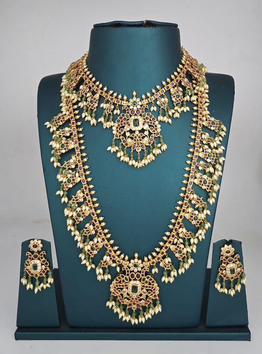 Nagasi Work with Kempu Stones Bridal Combo