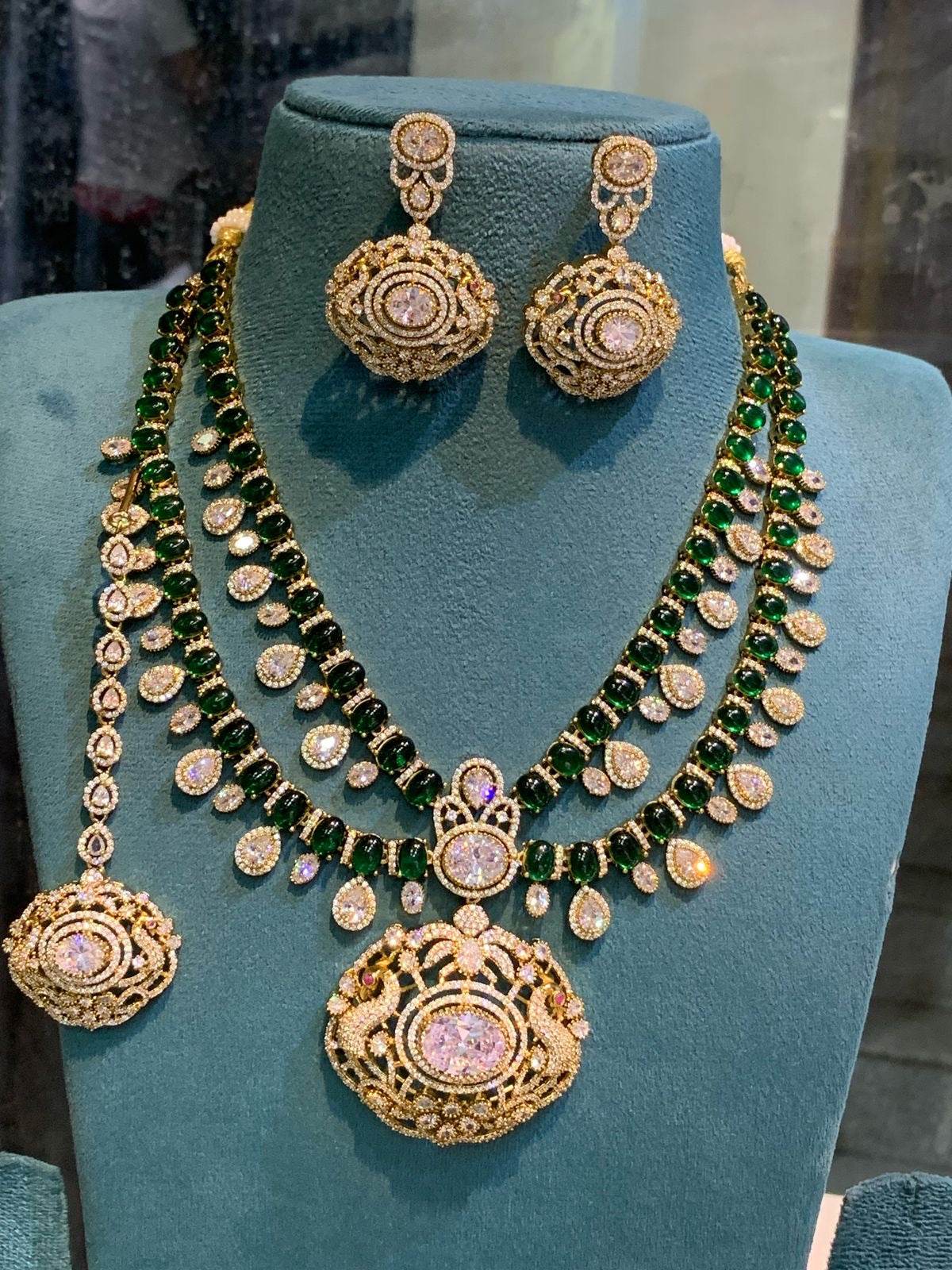 Victorian Polish with AD Stones Bridal Necklace
