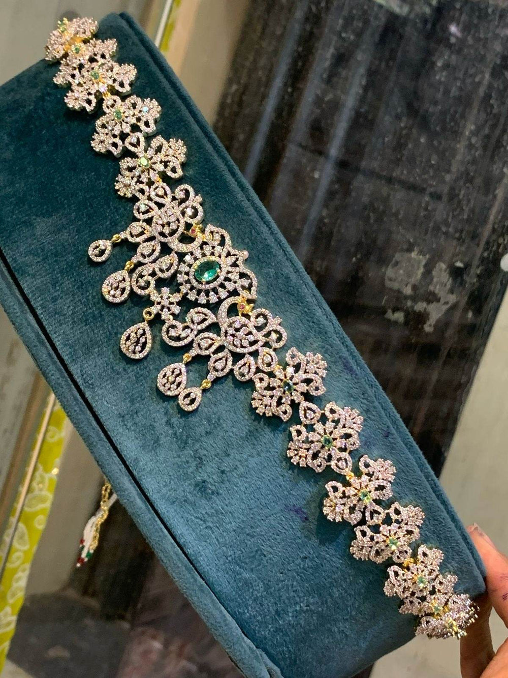 American Diamond Stones Bridal Hip Chain - Nakshatra Jewels