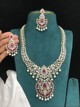 American Diamond Stones Bridal Haram - Nakshatra Jewels
