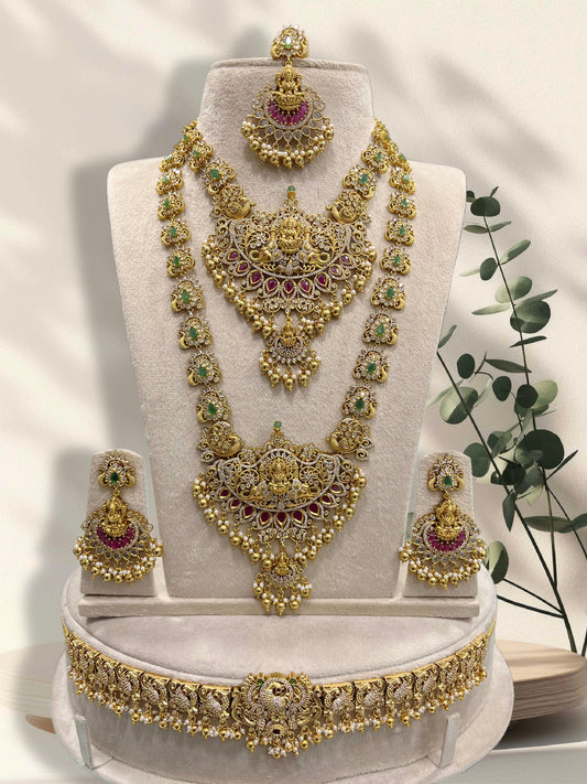Nakshi Work with AD Stones Bridal Combo Set
