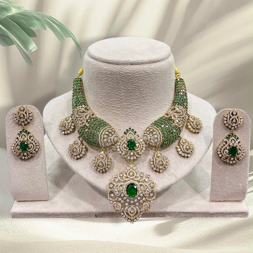 Victorian Polish with AD Stones Bridal Neck Set