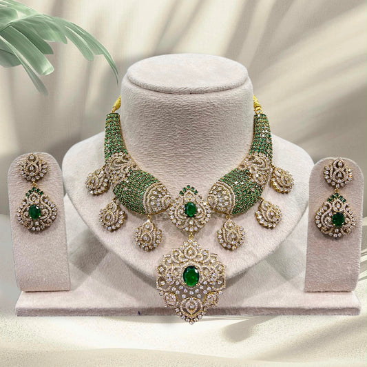Victorian Polish with AD Stones Bridal Neck Set