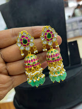 Jaadu Kundan Stones Bridal Earrings