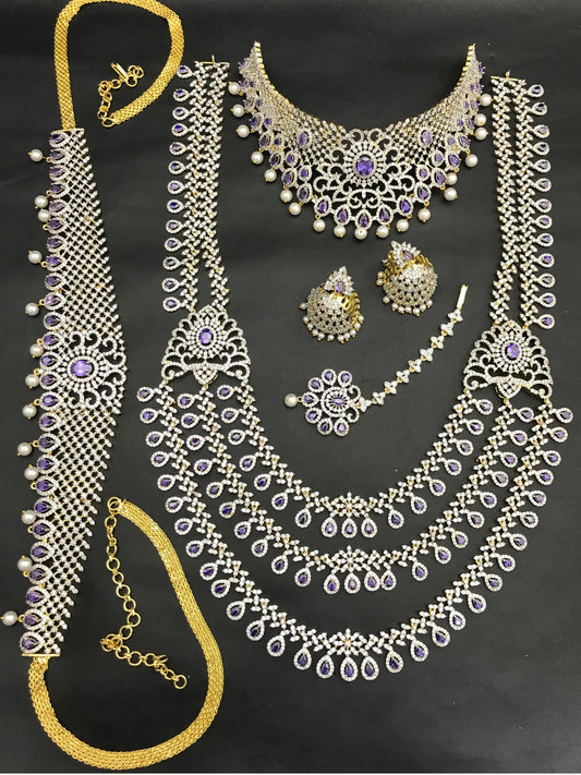 American Diamond Stones Bridal Combo Set
