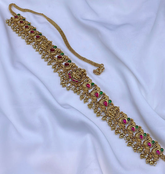 Nakshi Work with Kundan Stones Hip Chain