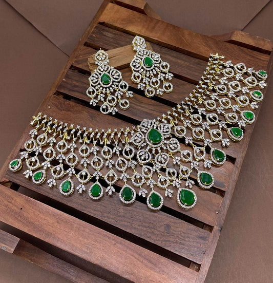 Moissanite & AD Stones Bridal Choker - Nakshatra Jewels
