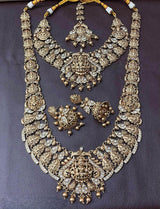 Nakshi Work with Kempu Stones Bridal Combo Set - Nakshatra Jewels