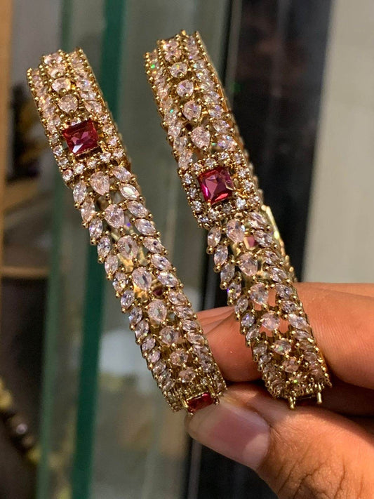 Victorian Polish AD Stone Bangles - Nakshatra Jewels