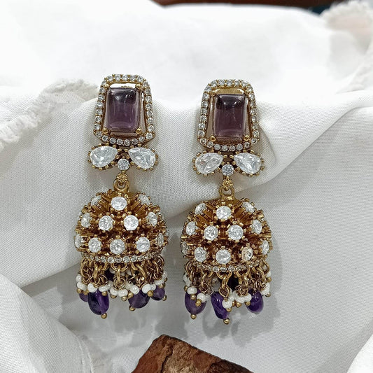 Mossianite Stones Bridal Earrings - Nakshatra Jewels