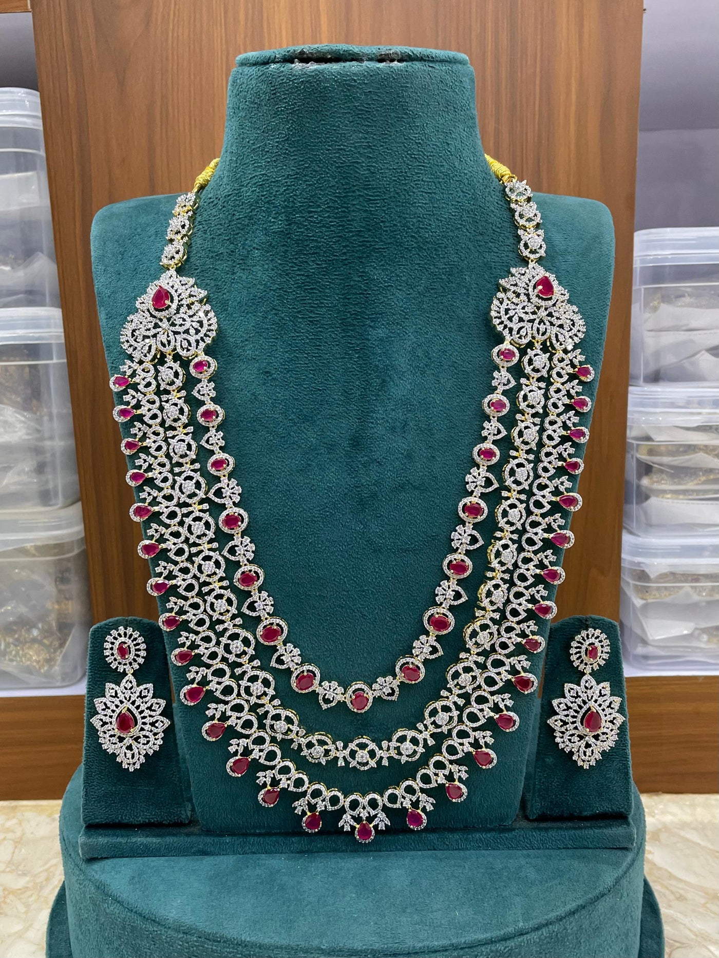 American Diamond Stones Bridal Layer Haram