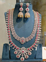 American Diamond Stones Bridal Haram - Nakshatra Jewels