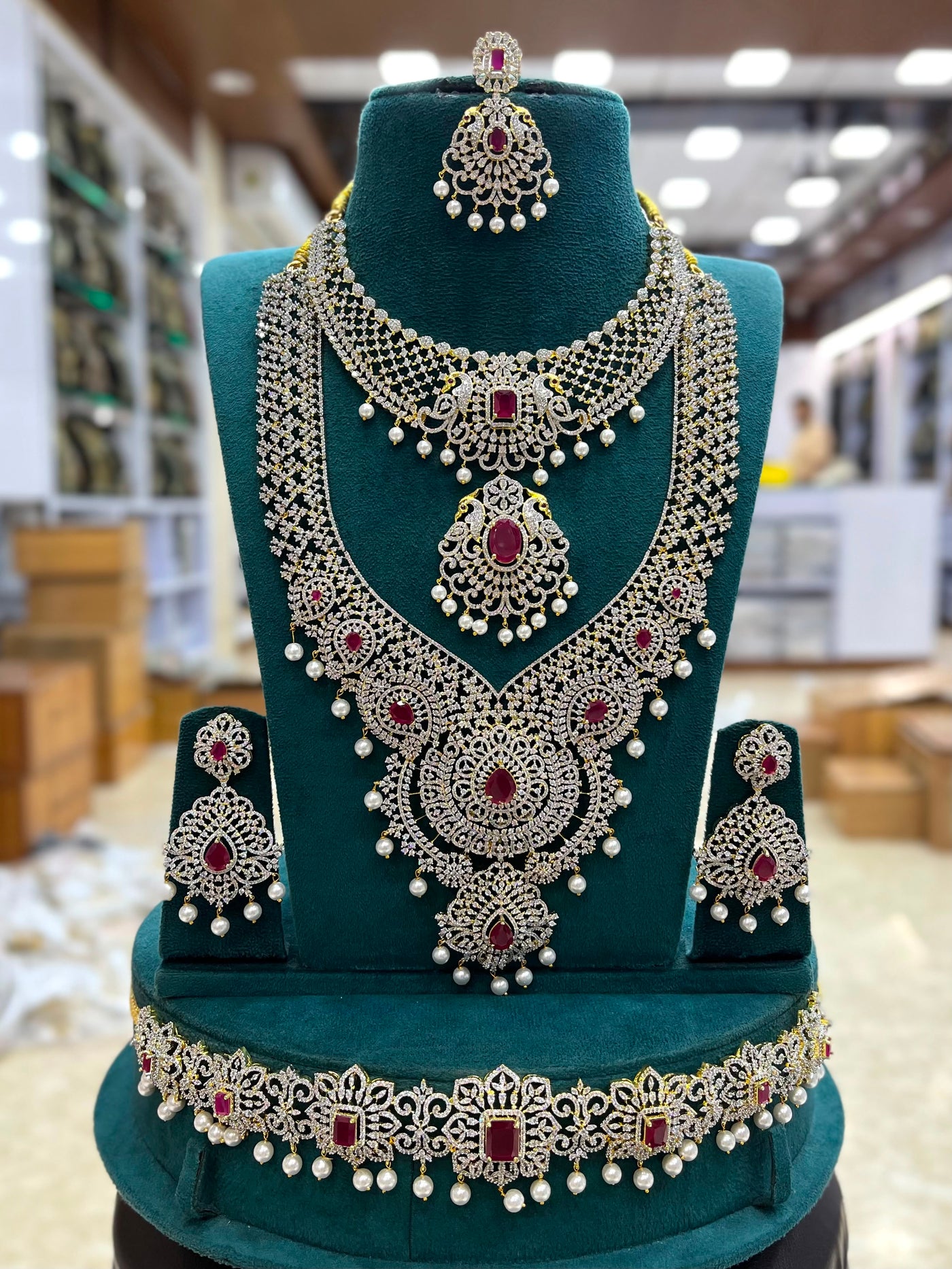 American Diamond Stones Bridal Combo Set