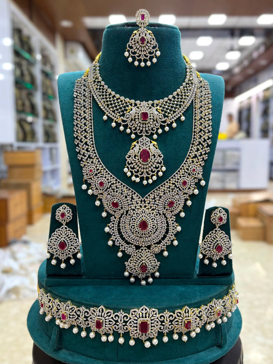 American Diamond Stones Bridal Combo Set