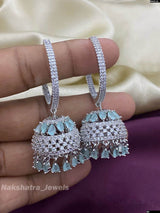 AD Stones Earrings (Silver Polish) - Nakshatra Jewels