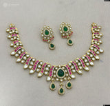 Mossianite with Kundan Stones Necklace