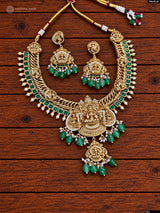 Nakshi Work with Kempu Stones Bridal Necklace