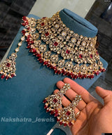 Victorian Polish AD & Moissanite Stones Bridal Choker - Nakshatra Jewels