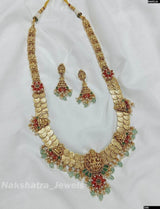 Nagasi Work with Coral Beads Bridal Haram - Nakshatra Jewels