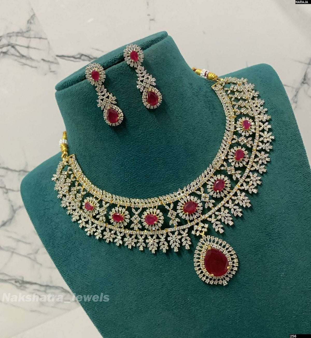 American Diamond Stones Bridal Necklace